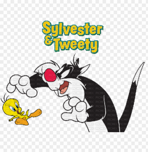 sylvester tweety grosminet titi - downtown looney tunes - all characters sticker sheet Isolated Graphic Element in HighResolution PNG