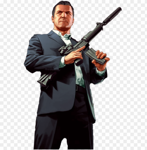 ta5 micheal- - gta v michael PNG Image with Isolated Artwork