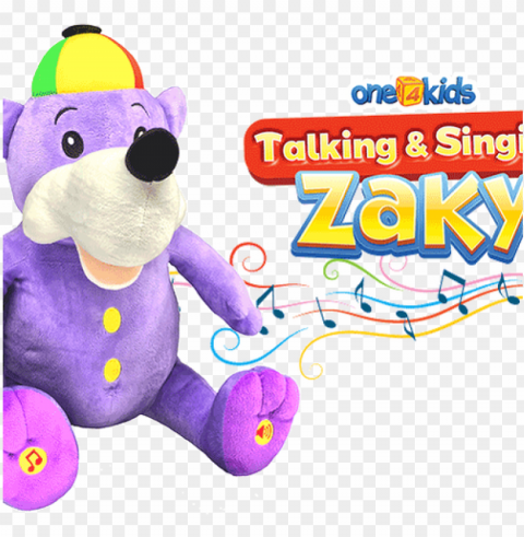 talking & singing zaky toy - stuffed toy PNG Graphic Isolated on Clear Background