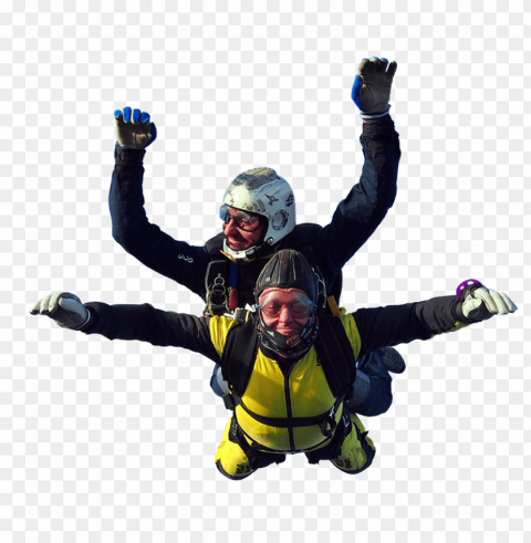 tandem parachute jumpers Transparent Background Isolated PNG Item