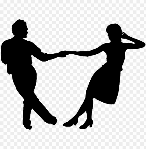 tango dance class - swing dance silhouette PNG Object Isolated with Transparency