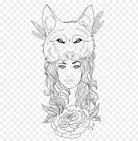 tattoo woman wolf PNG transparent photos vast collection