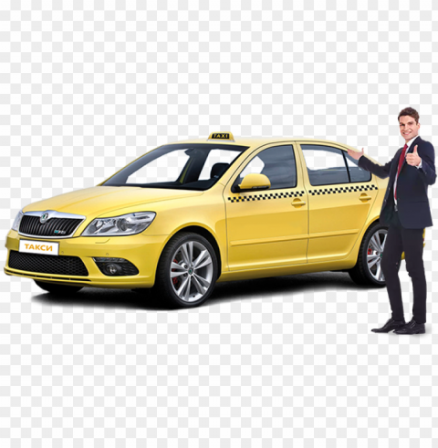 Taxi Cars Isolated Element With Transparent PNG Background