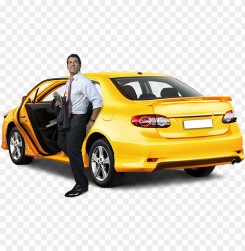 taxi cars transparent Isolated Character with Clear Background PNG