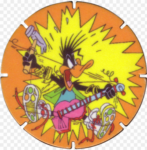 Tazos Walkers Looney Tunes 08 Daffy Duck - Looney Tunes Guitar HighQuality PNG Isolated On Transparent Background