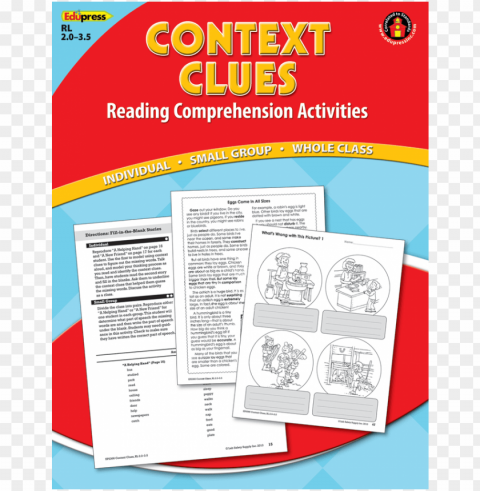tcr62366 reading comprehension book context clues red - ep190r comprehension crosswords grade 6 page 22 sports Isolated Subject on Clear Background PNG