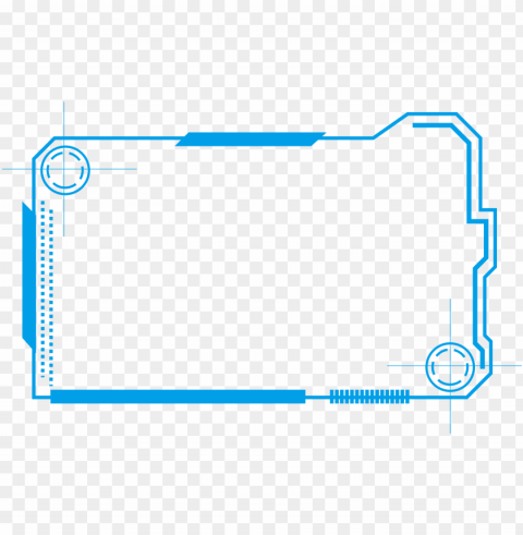 tech border blue simple lines and psd - high tech futuristic borders Isolated Element with Clear PNG Background