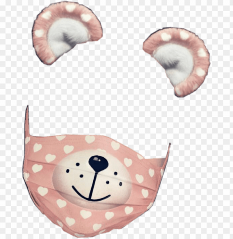 teddybear snapchat filter pastel pink hearts stickersfr - snapchat bear filter transparent PNG format
