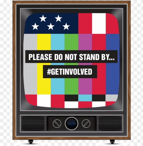 tell donald trump you won't just stand by - television set Transparent PNG image free