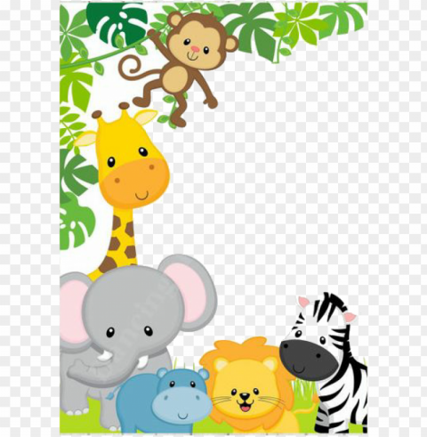 tema safari invitacion o cartel - invitacion animalitos de la selva PNG with no background diverse variety