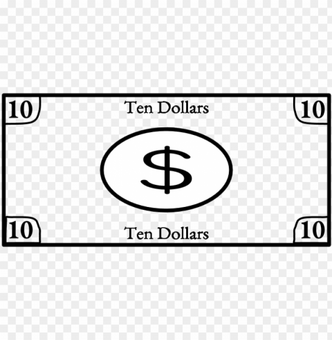 ten dollar bill 10 black and white - circle High-quality transparent PNG images comprehensive set