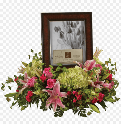 tender thoughts funeral arrangement - cremation flowers funeral Isolated Illustration with Clear Background PNG