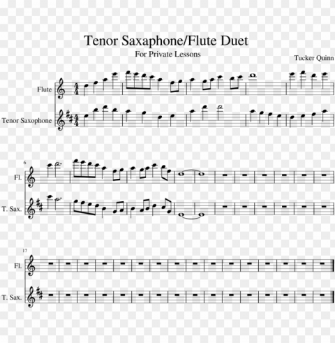 tenor saxaphone flute duet - sheet music High-quality PNG images with transparency