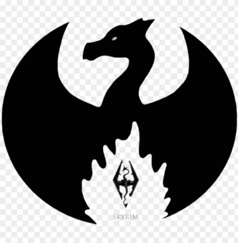tes 5 skyrim icon - logo dragon no background Transparent PNG Object with Isolation
