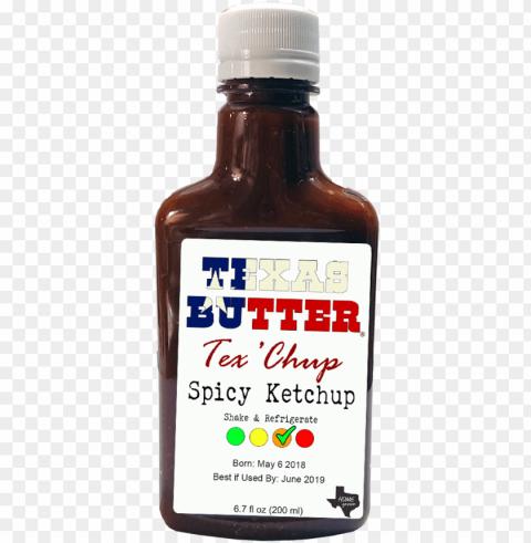 tex'chup texas butter - glass bottle PNG photo with transparency