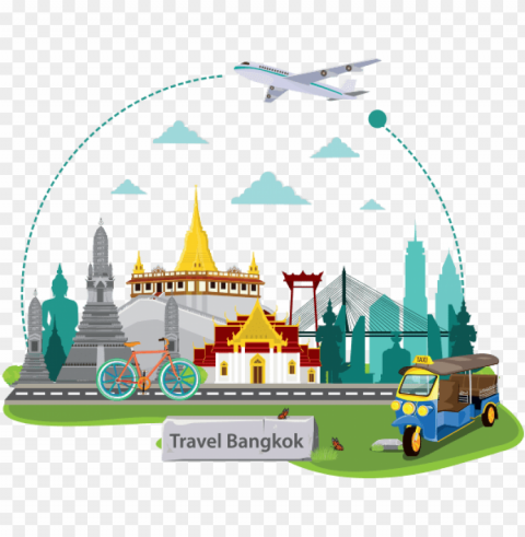 thailand cartoon Isolated Artwork on Transparent Background PNG