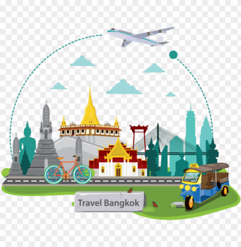 Thailand Cartoon Isolated Artwork On Transparent Background PNG