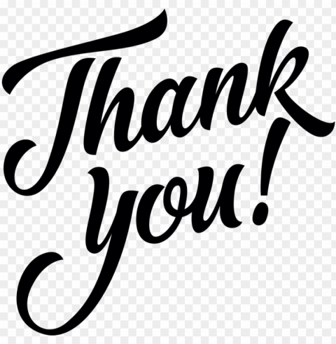 thank you - calligraphy Alpha channel transparent PNG