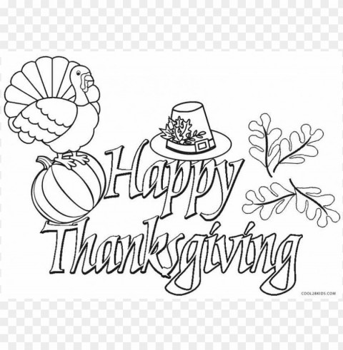 thanksgiving coloring pages color PNG with transparent bg