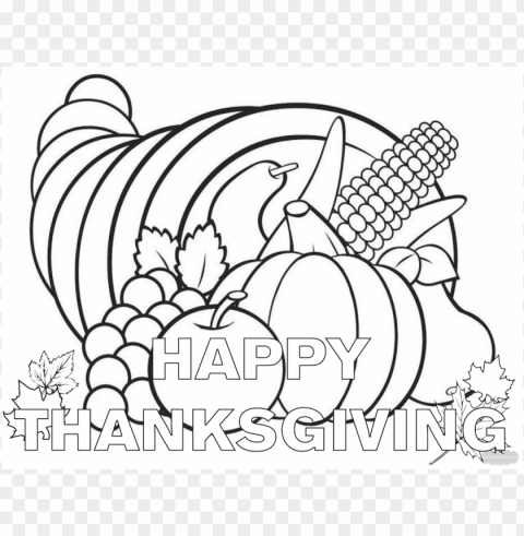thanksgiving coloring pages color Transparent PNG Image Isolation