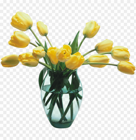 the best flower ideas vase with flowers yellow elegant - happy mother's day card PNG Graphic with Clear Isolation