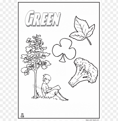 the color green coloring pages PNG Isolated Illustration with Clear Background