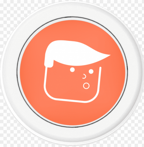 the donald trump button - cartoo CleanCut Background Isolated PNG Graphic