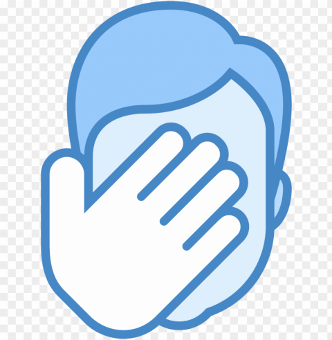 the foreground of the icon has a person's left hand - facepalm PNG images with alpha transparency selection