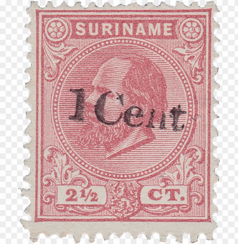 the forged overprint is placed on a real 2½ cent red - postage stam PNG Image with Transparent Isolated Graphic Element