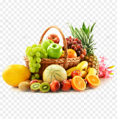 the fruit basket about - basket of fruits Alpha channel transparent PNG