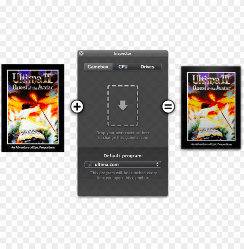 the gamebox tab - ultima iv box Isolated Subject on Clear Background PNG