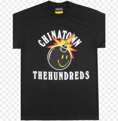 the hundreds x chinatown market happy adam t-shirt - vozxy the hundreds bomb logo clothing samsung galaxy Isolated Item on Clear Transparent PNG