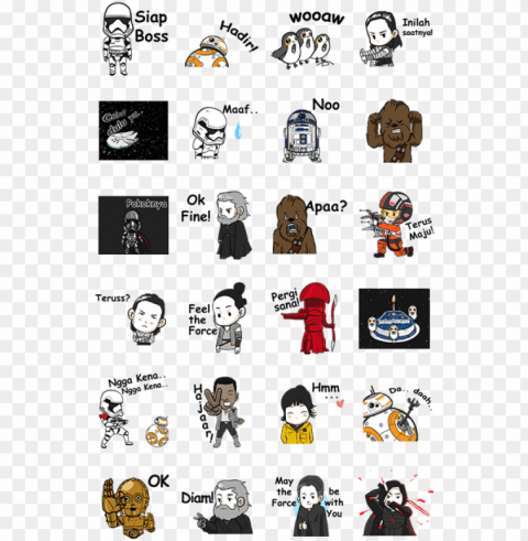 the last jedi - star wars line stickers Isolated Graphic on HighQuality Transparent PNG