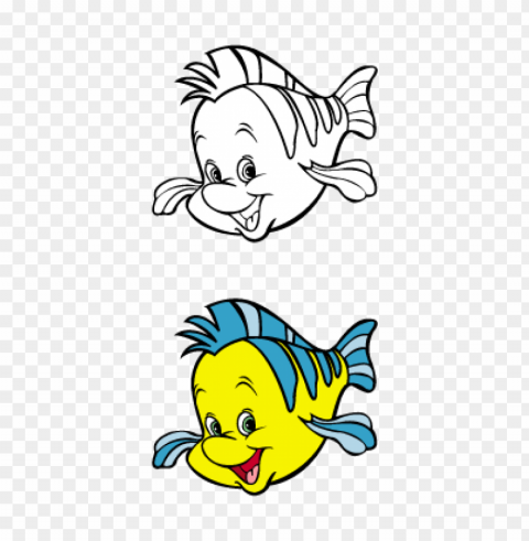 the little mermaid flounder vector free download PNG Image with Transparent Isolated Design