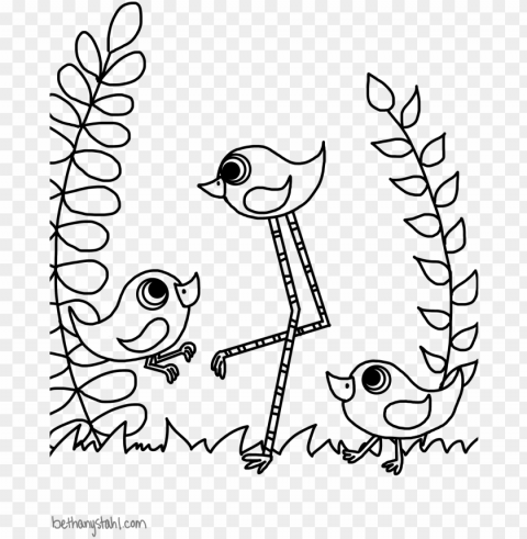 the long-leggedy chickadee coloring page - chickadee Isolated Character on Transparent Background PNG