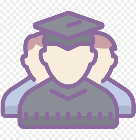 the outline of two people walking - students icon Isolated Graphic on Clear Transparent PNG