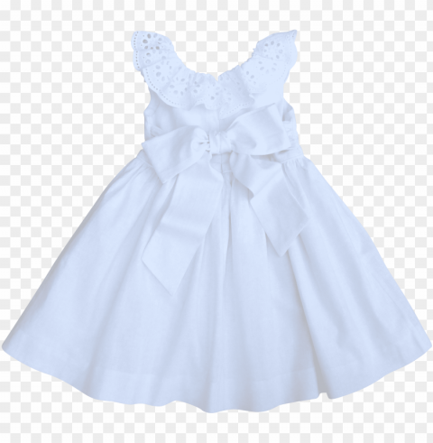 the poppy dress in french white - girl Isolated Item with Transparent PNG Background