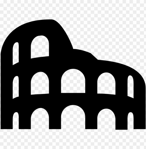 the roman colosseum viewed from the side long abandoned - coliseu icon Isolated Object on Clear Background PNG