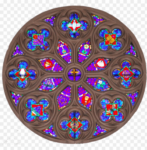 the rose window - stained glass PNG images without licensing