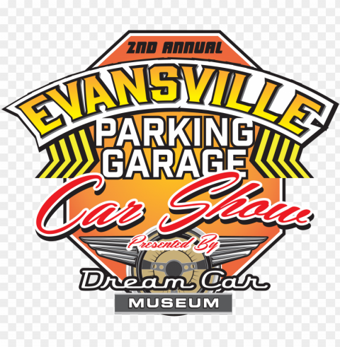 the second annual evansville parking garage car show - poster Isolated PNG Item in HighResolution PNG transparent with Clear Background ID 526a8aad
