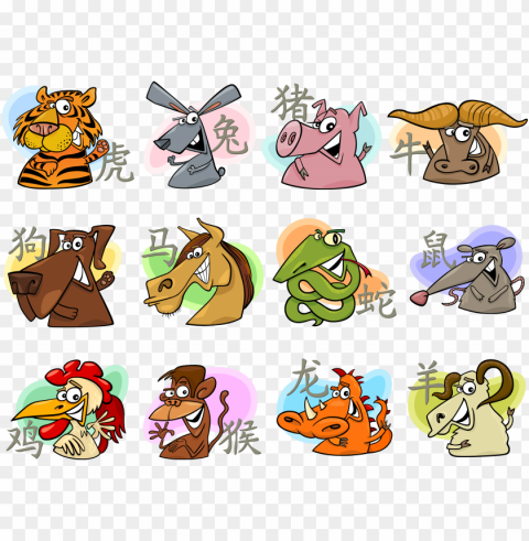 the signs of the zodiac - chinese zodiac animals PNG transparent vectors