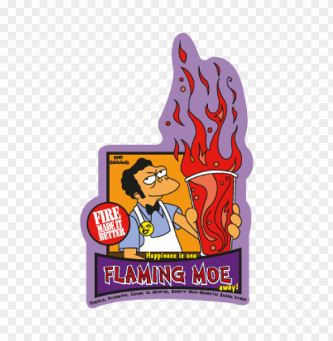 the simpsons flaming moe vector free PNG Graphic with Isolated Design