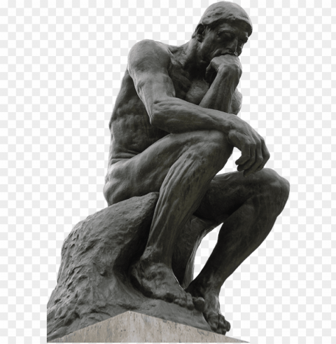 the thinker - thinking man statue Isolated Subject in Transparent PNG Format