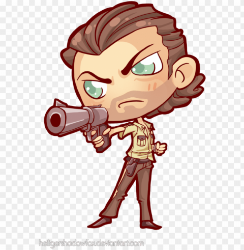 the walking chibi dead - cartoon rick walking dead Free PNG images with transparent layers compilation