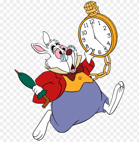 the white rabbit clip art - i m late for a very important date Transparent background PNG photos