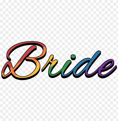 the word bride filled with lesbian pride rainbow - lesbian pride rainbow bride greeting card Transparent PNG images pack