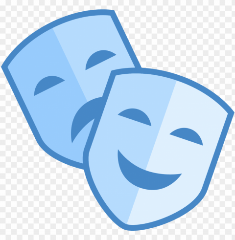 theatre clipart mask icon - theatre masks blue PNG for t-shirt designs