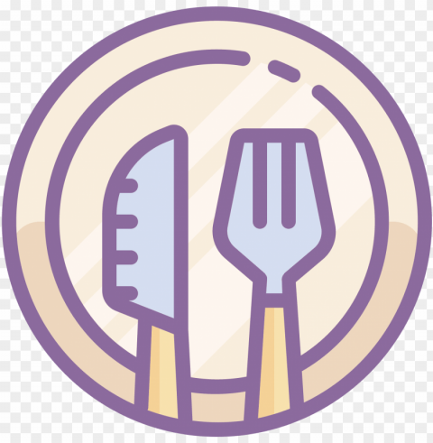 there is a single dish with only one fork and one knife - meal icon Free PNG file