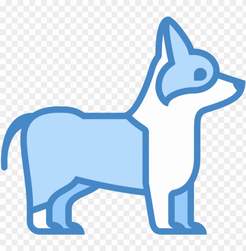there is a small dog standing with it's head up - corgi icon PNG Isolated Object with Clarity