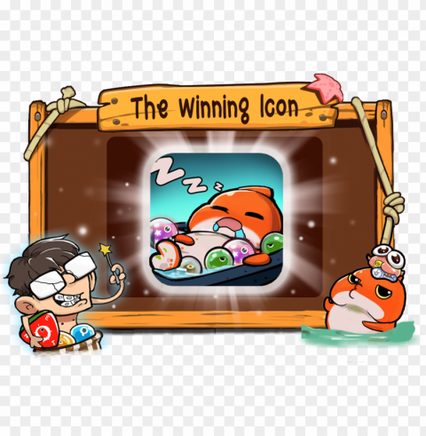 thewinning icon - lazy fish gameka Transparent Background Isolation in PNG Format